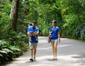 Tourists walking in Singapore zoo